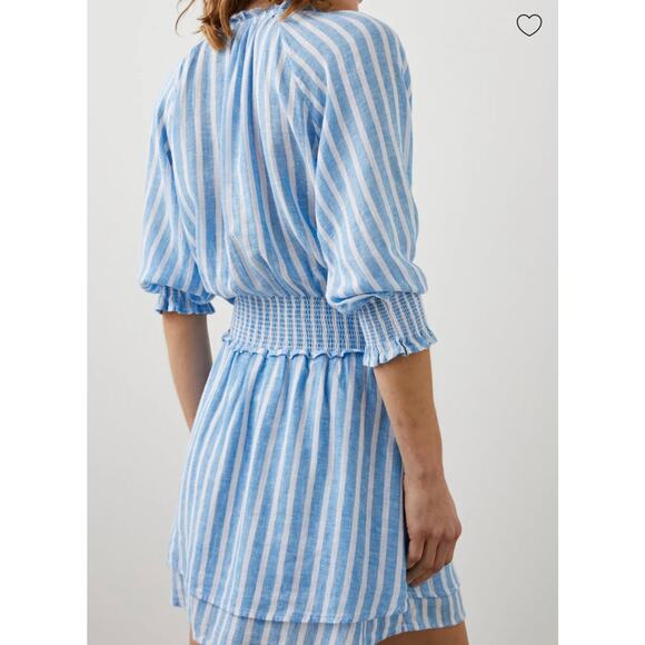 Rails Crystal Dress Lake Stripe L Nautical Casual Beachy Gauze Linen Resort - Picture 5 of 14